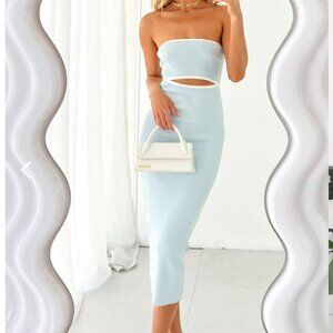 Isobel Blue Midi Dress | Beginning Boutique